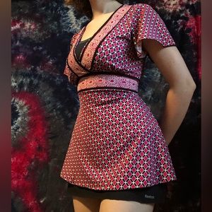 Hot tempered hot pink and black blouse